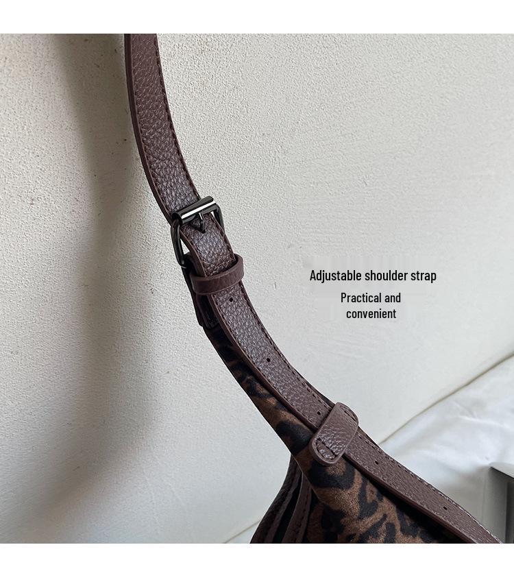 Damen Umhängetasche mit Leopardenmuster - Große Kapazität, vielseitig, strukturierte Schultertasche für Arbeit und Pendeln