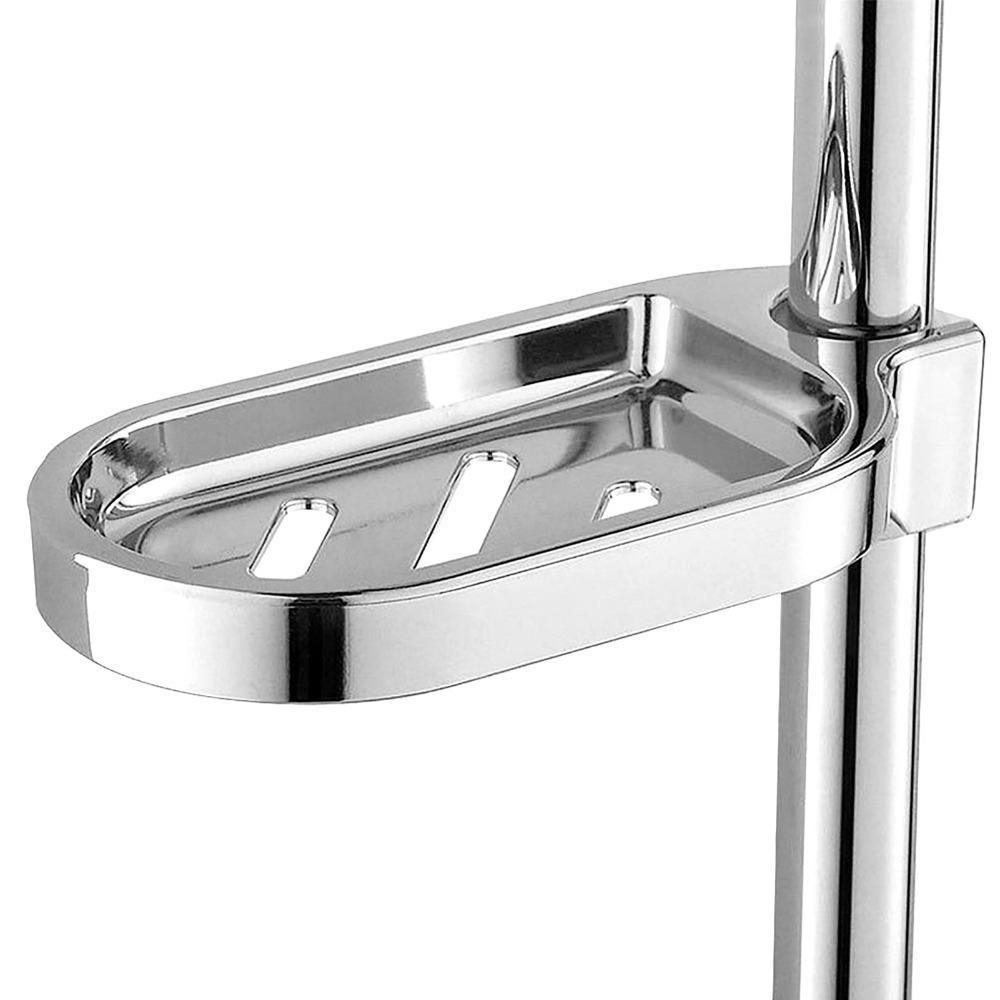 Silver Soap Holder Clip-on Design Shower Rod Soap Dish Soap Dish Bathroom Organizer