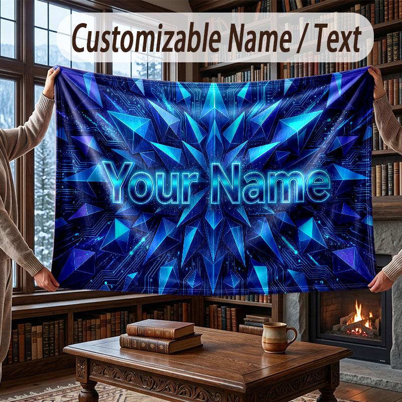 Coperta Decorativa a Tema con Testo Personalizzato Nome Personalizzato Morbida Accogliente per Casa Divano Letto