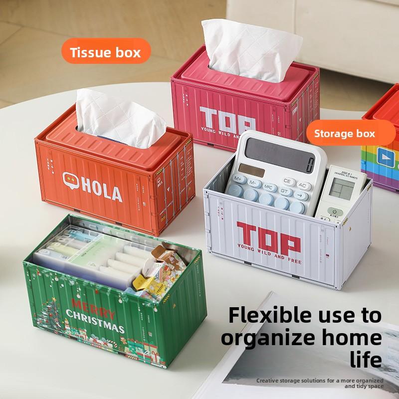 Paper Towel Box Container Iron-wrought Paper Drawer Box Tinplate Creative Paper Drawer Box Household Living Room Simple Style