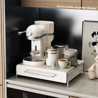Kapselkaffee-Ausstellungsständer Aufbewahrungsschublade Bar Windtisch-Oberseite Teepackungs-Aufbewahrungsbox Kaffeemaschinen-Basis Schubladen-Aufbewahrungsregale
