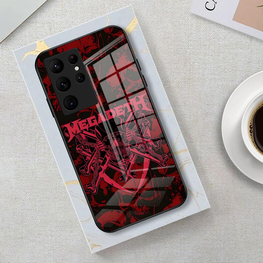 

Band M-Megadeth Phone Case For Samsung S26 S25 Edge Ultra 23 22 21 20 Ultra Plus S24 Fe Glass Cover Galaxy S25 FE