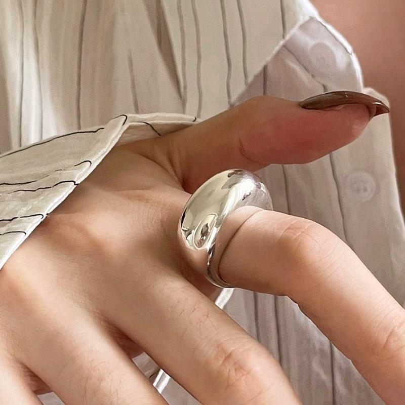 Sterling Silver Trend Arched Wide Ring For Female Geometry Punk Design Jewelry Asymmetric Gift Dropshipping