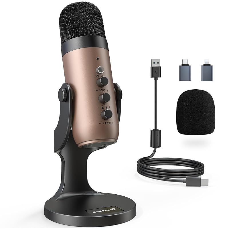 

ZealSound ASMR microphone Microphone for distribution condenser microphone For i*Phone USB microphone With echo function recording Game commentary