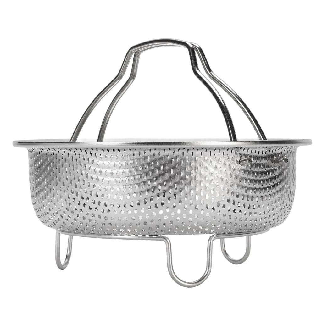 Steam Basket with Foldable Handle 304 Stainless Steel Multifunctional Colander Steam Insert for