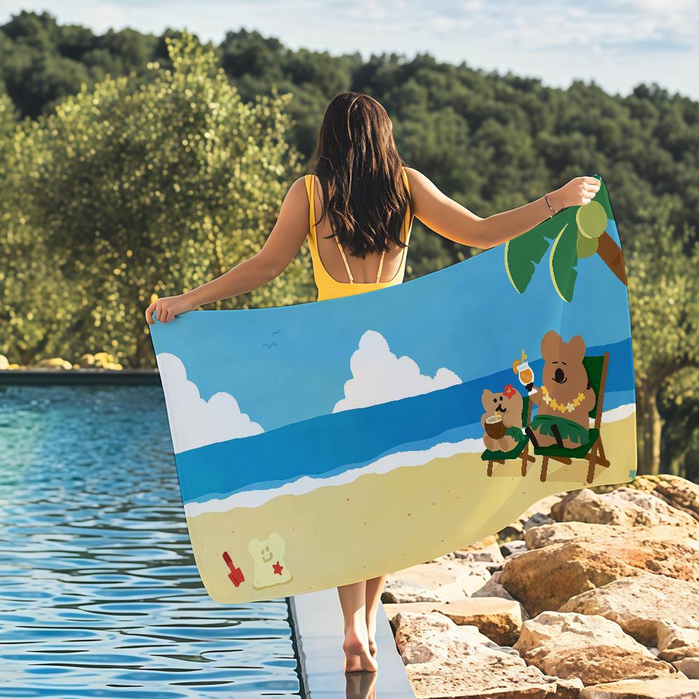 Cartoon Quokka Brand D-dinotaeng-S Towel Quick Drying Beach Towels Are Suitable For Swimming Pools Camping Yoga And The Gym