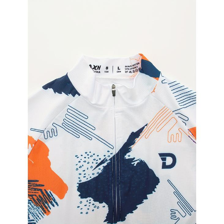 Men'S Cycling Jersey - Breathable Moisture-Wicking Short Sleeve Top with Geometric Pattern, Zipper Cs for Training, Racing, Spring Summer Fall,