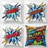 Pop Art Style Comic Speech Cushion Covers Pattern Cushion Cover Suitable For Sofa Bedroom Car Pillow Cover