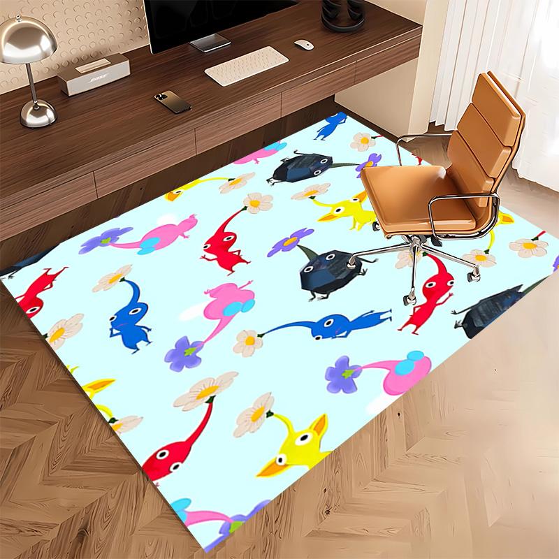 1pc Pikmin Print Area Rug - Soft, Washable Non-Slip Indoor Mat, Living Room, Home Office Decorative Rug,Office Decorative