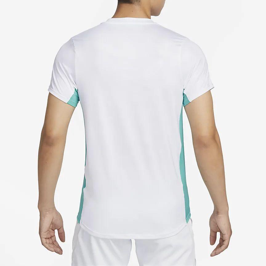 Nike Color Block Quick-Dry Tennis T-Shirt Men Tops White DX5539-100