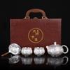 Year of the Dragon Sterling Silver 999 Teapot: Pure Handmade High-End Gongfu Tea Set Souvenir