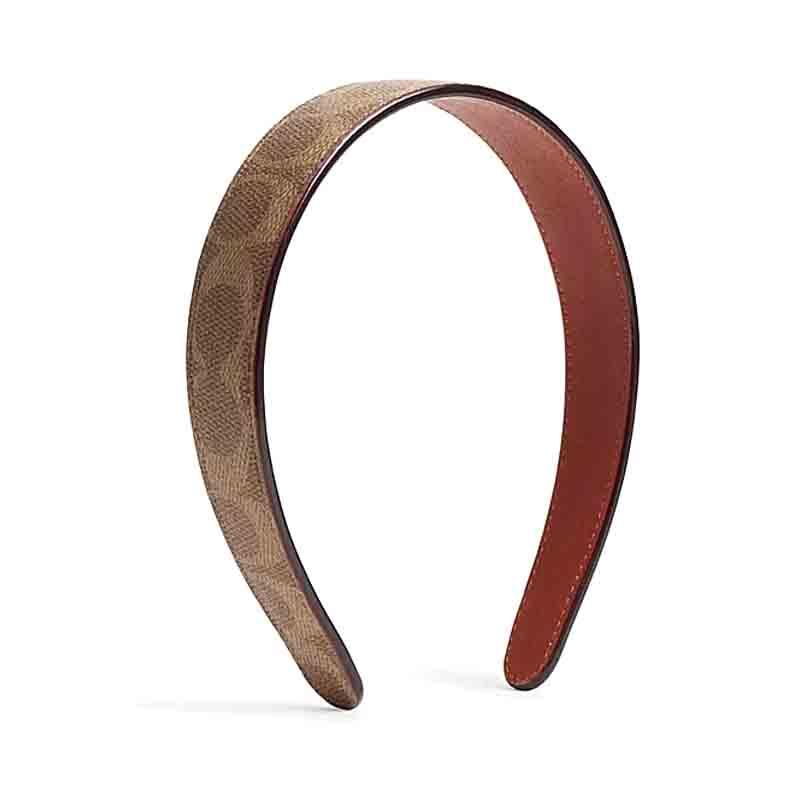 COACH Classic SIGNATURE headwear canvas headband women s brown коричневый