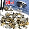 10/30set Detachable Jeans Buttons Adjustable Free Waist Metal Button No Sewing Pants Buckles Screw Nail Repair Kit Send Tools