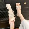 Fashion Hot Selling 2025 High Heel Sandals Fairy Style Open Toe Strap Butterfly Knot Slippers Thin Heel Slip-On Shoes Ladies Footwear