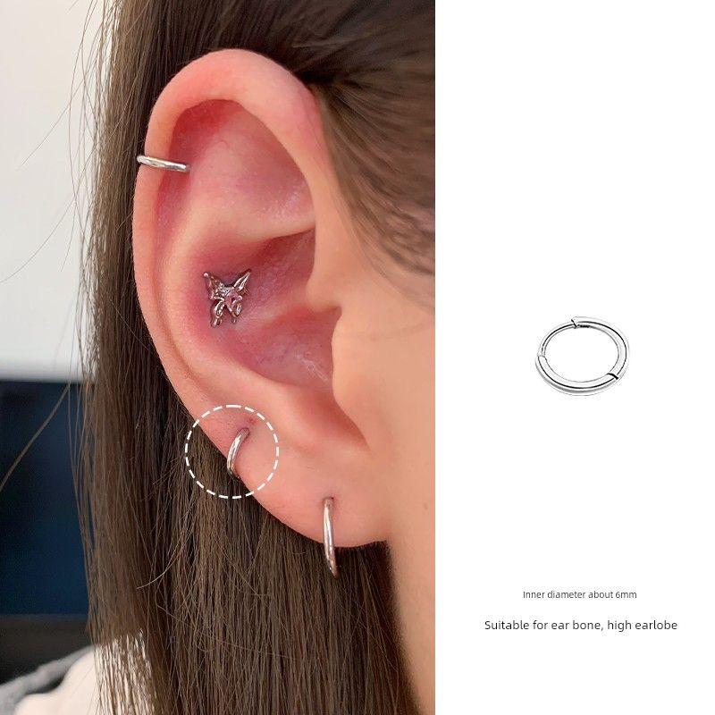 

Магазин Ringring Титановая сталь Серьга Простота Браслет Титановый сплав Пусеты Высокие Подвески Серьга-пусет для пирсинга уха Серьга-клипса