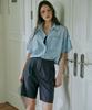 MALOUPE 2211 Single-Pleat Half Pants (Dark Gray)