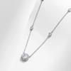MODIAN 925 Sterling Silver Luxury Sparkling Round CZ Pendant Necklaces Wedding Link Chain Necklaces For Women Fine Jewelry Gifts
