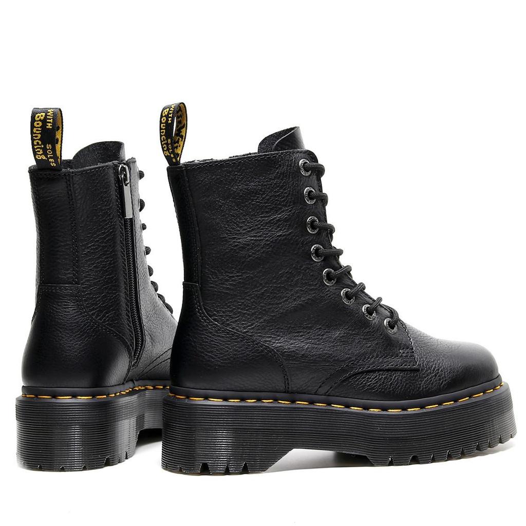 Bocanci Martin cu talpă groasă, fermoar lateral pentru femei, model lychee, botine, piele naturală, mărimi mari, bocanci înalți din piele