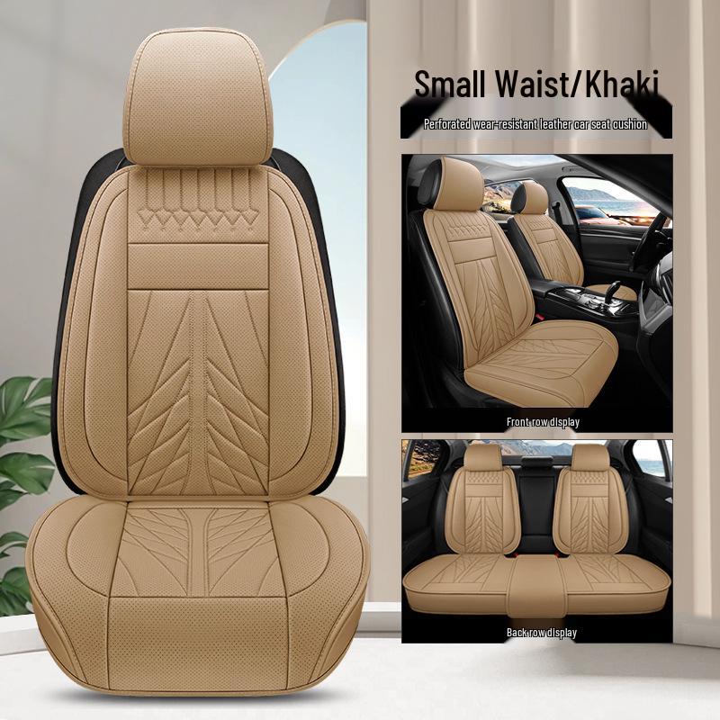 2025 All-Season Universal Breathable Leather Car Seat Cover Set - 5-Seat, Full Surround, Three-Piece