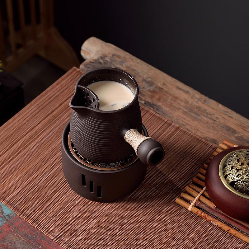 Yilutang Handcrafted Zisha Red Clay Teapot & Warmer Set