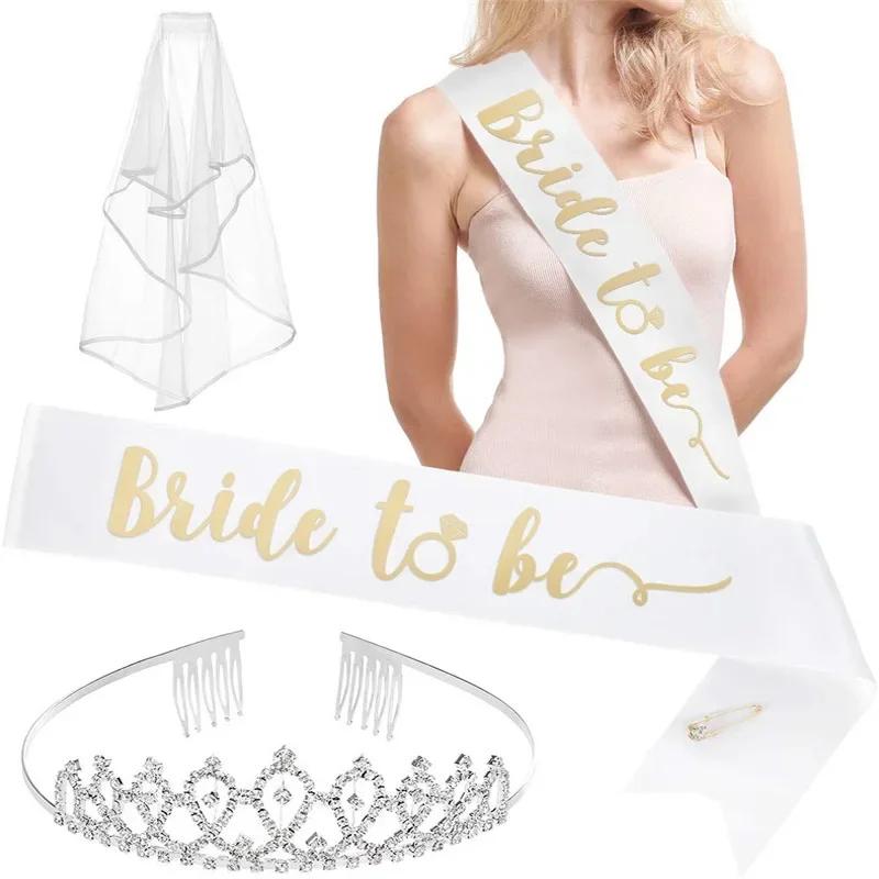 

Bachelorette Single Party Wedding Set Bride To Be Gold Plated Rose Gold Tattoo Sticker Headdress Hoop Wedding Accessory Set