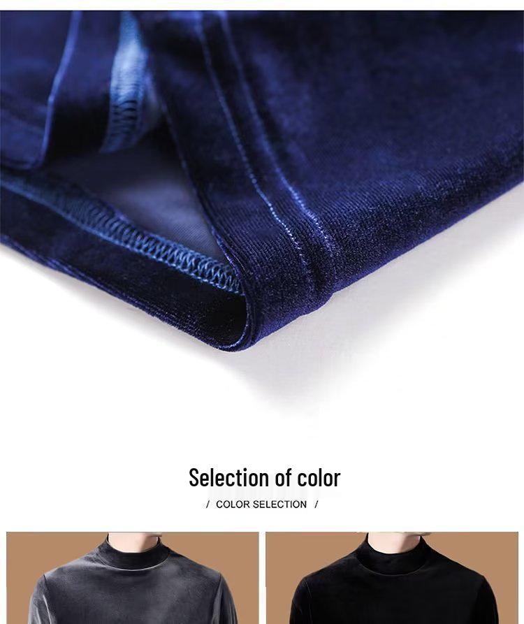 Men's Trendy Gold Velvet Hoodie: Stylish Autumn/Winter Base Layer Wearable Inside or Out