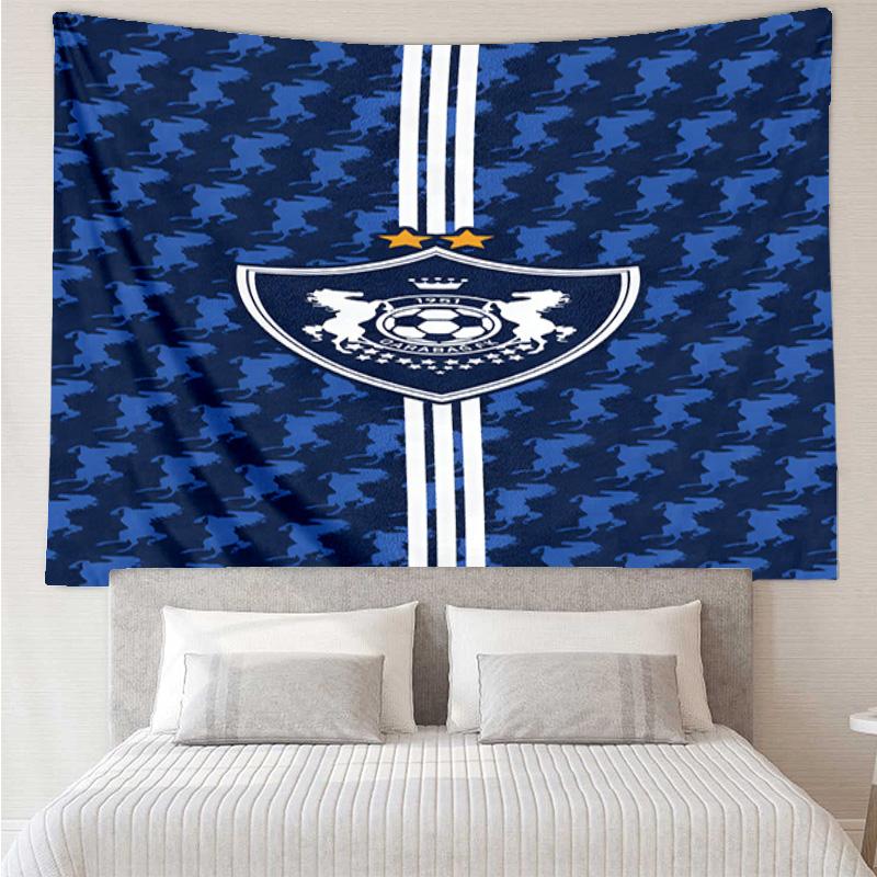 Qarabag Soccer Team Crest Design Tapestry Room Decoration Wall Hanging for Living Room Bedroom, Dormitory, Birthday and Christmas Gifts