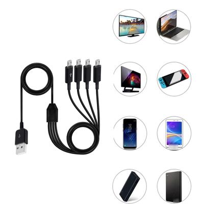 4'ü 1 arada USB Şarj Kablosu Çoklu Şarj Kablosu Birden Fazla Cihaz İçin Aynı Anda 4 Tableti veya Telefonu Şarj Edin