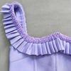 Purple Beaded Bandage Evening Dress - Sleeveless Socialite Style