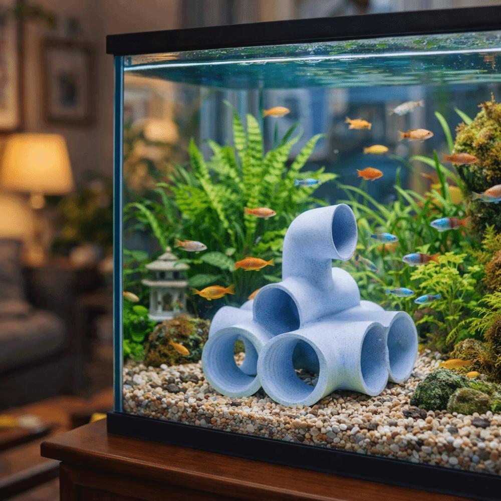 Pipe-Shaped Fish Shrimps Shelter Plastic Aquarium Hideout Cave Aquarium Decoration