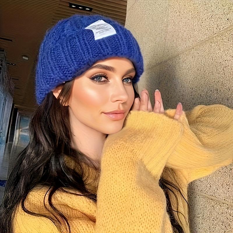 Women's Stretchy Beanie Hat Winter Skull Cap Soft Casual Headwear, Versatile Fashion, Comfortable Warm Hat