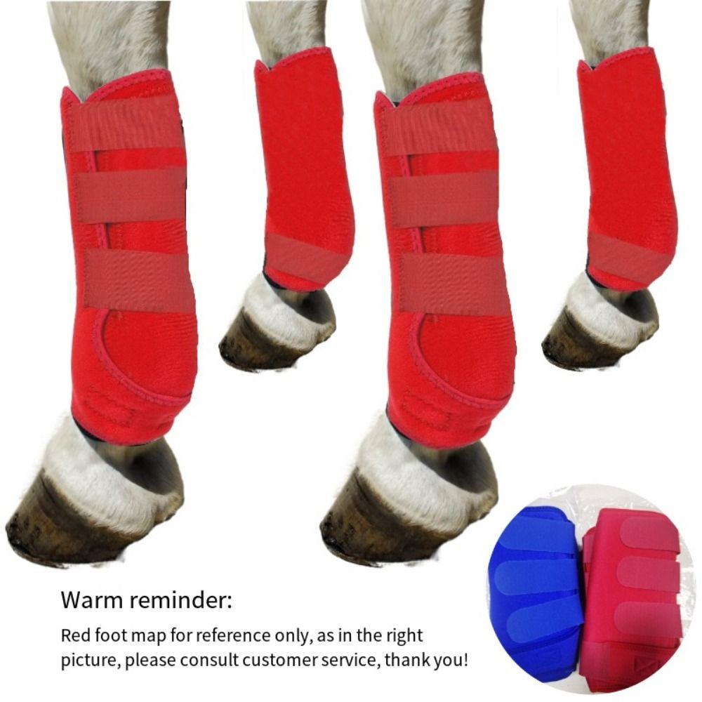4pcs/set 3 Size Horse Sport Boots Set Colorful Leg Protective Support Gear  Protect Horse Legs