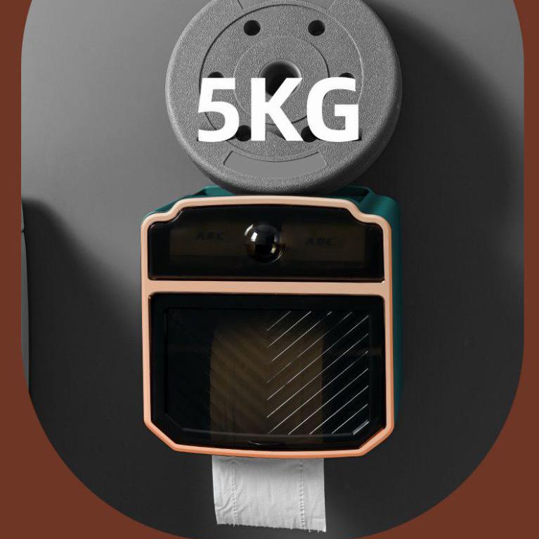 WTEMPO Haushalts-Tissue-Box Wandmontierte perforierte Toilettenpapierschublade Toilette Wasserdichte Rollen-Toilettenpapierhalter