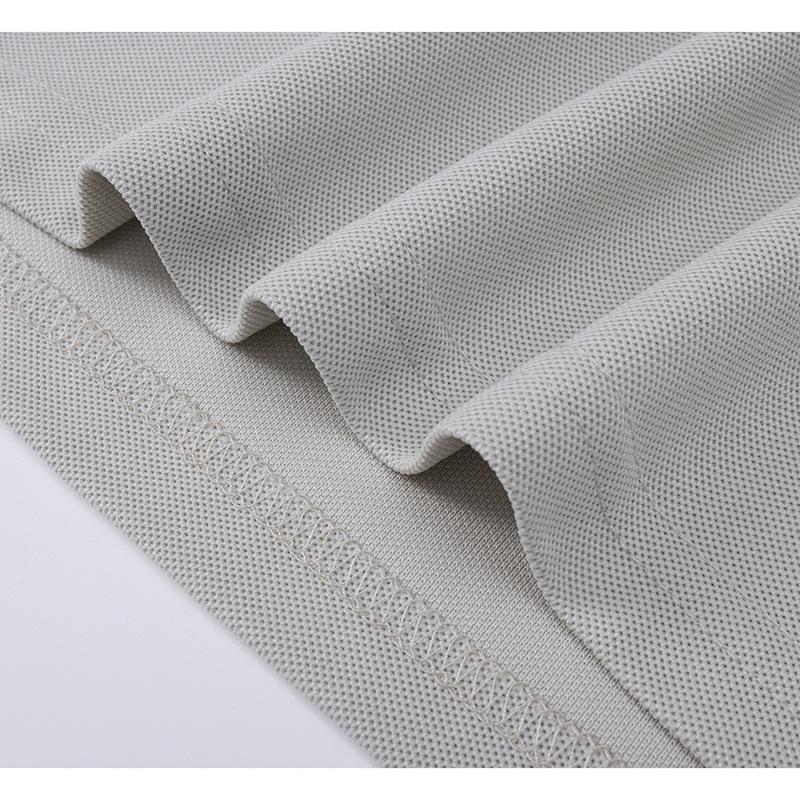 Long-Sleeved Polo Shirt Men'S Summer Loose Lapel T-Shirt Top Fashionable Casual Breathable Versatile Solid Color Polo Shirt