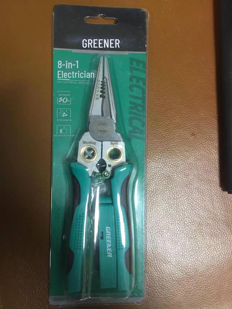 Green Forest Multi-Function Electrician Pliers: Wire Stripping, Cutting, and Crimping Tool for Electricians