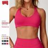 Бра для йоги з щільної тканини: Жіноча спортивна білизна європейського та американського стилю для бігу та фітнесу, Красивий дизайн спинки, Модель 8863