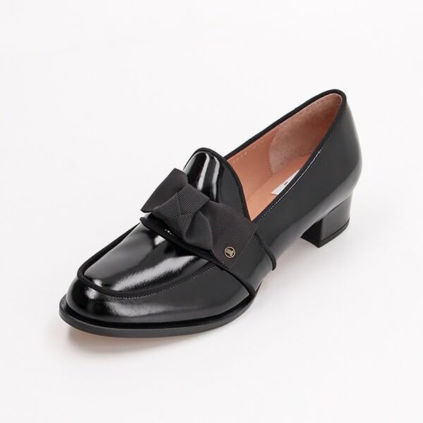 on Loafers Ribbon Motif Heel Up Loafers 2828 B Glass Combination cm E [Lanvin Blue] Women's 24.5