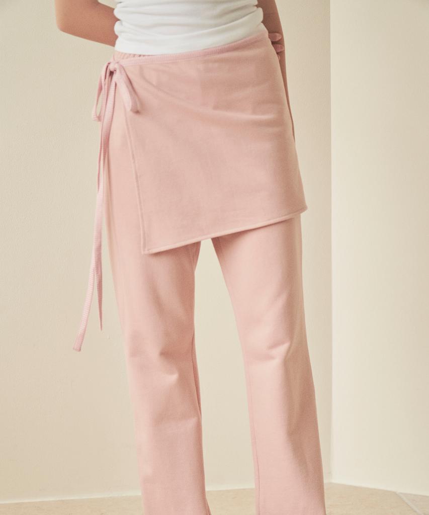 Iteoneolmomeonteu Wrap Layered Pants _ Pink
