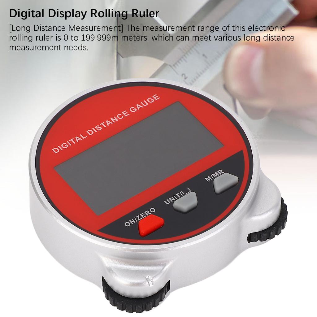 Electronic Rolling Ruler 0-199.999m Range Clear LCD Screen Digital Distance Gauge with Data Storage Electronic Rolling Ruler