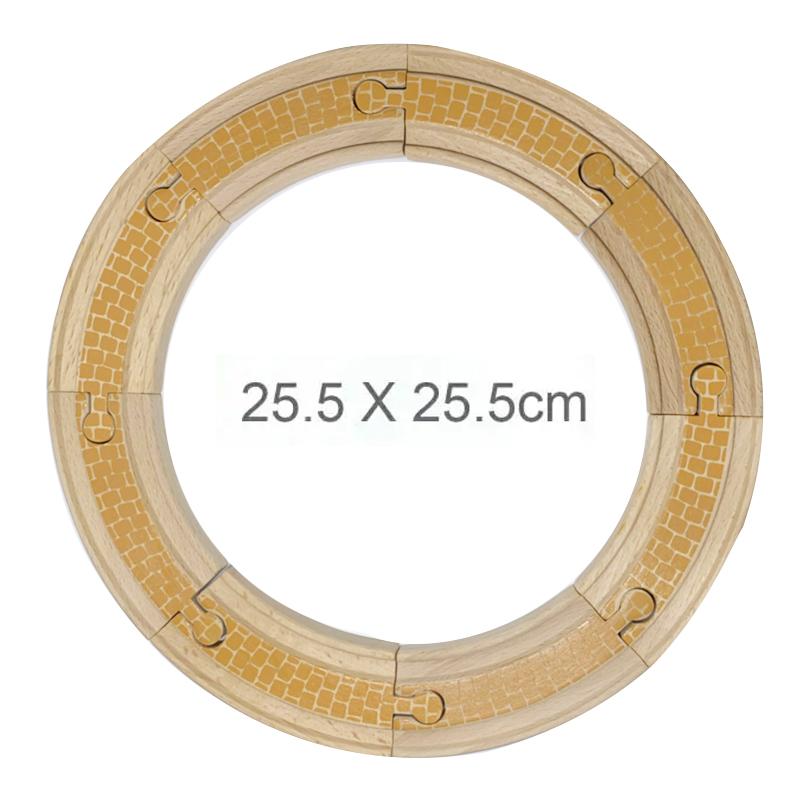 8pcs Color Double-Sided Curved Track Compatible Wooden Track Toys Classic Accessories Children's Toy Gifts 2 Sizes X24