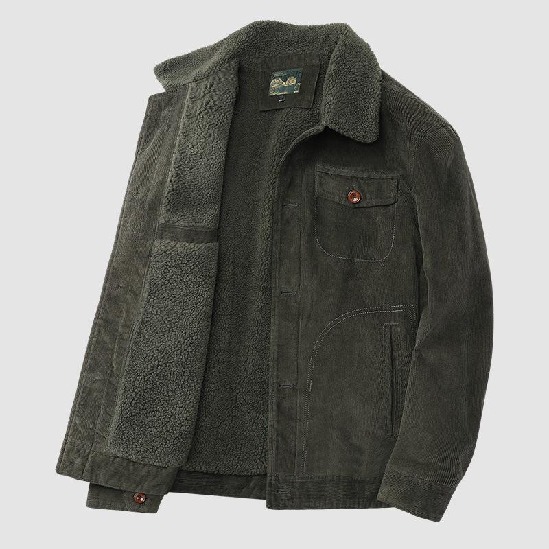 Corduroy Jacket Men's Autumn and Winter New Versatile Velvet Thickened Jacket Men's Business Casual Handsome Cotton-padded Clothes