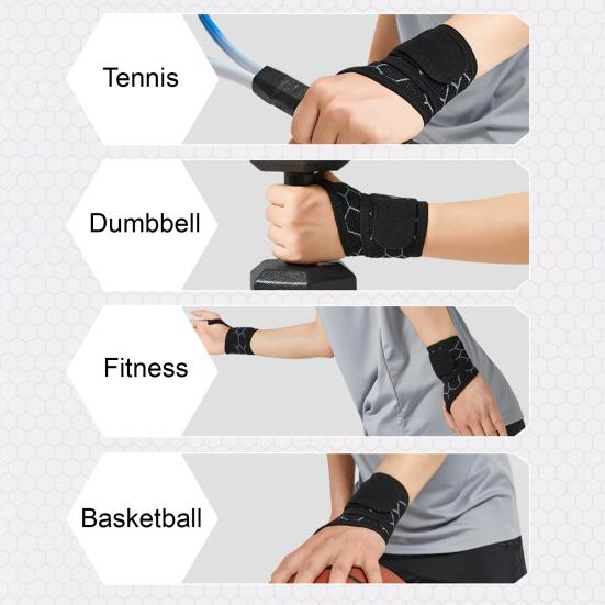Sports Wrist Compression Strap Men Women Adjustable Wrist Support Wrap Sprain Prevention Strength Basketball Tennis Badminton Fitness Wrist