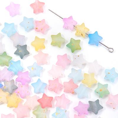 200 Stück 9x10mm Stern Acrylperlen Bunt Transparent Lose Abstandshalterperlen Für Schmuckherstellung DIY Armbänder Halsketten Zubehör