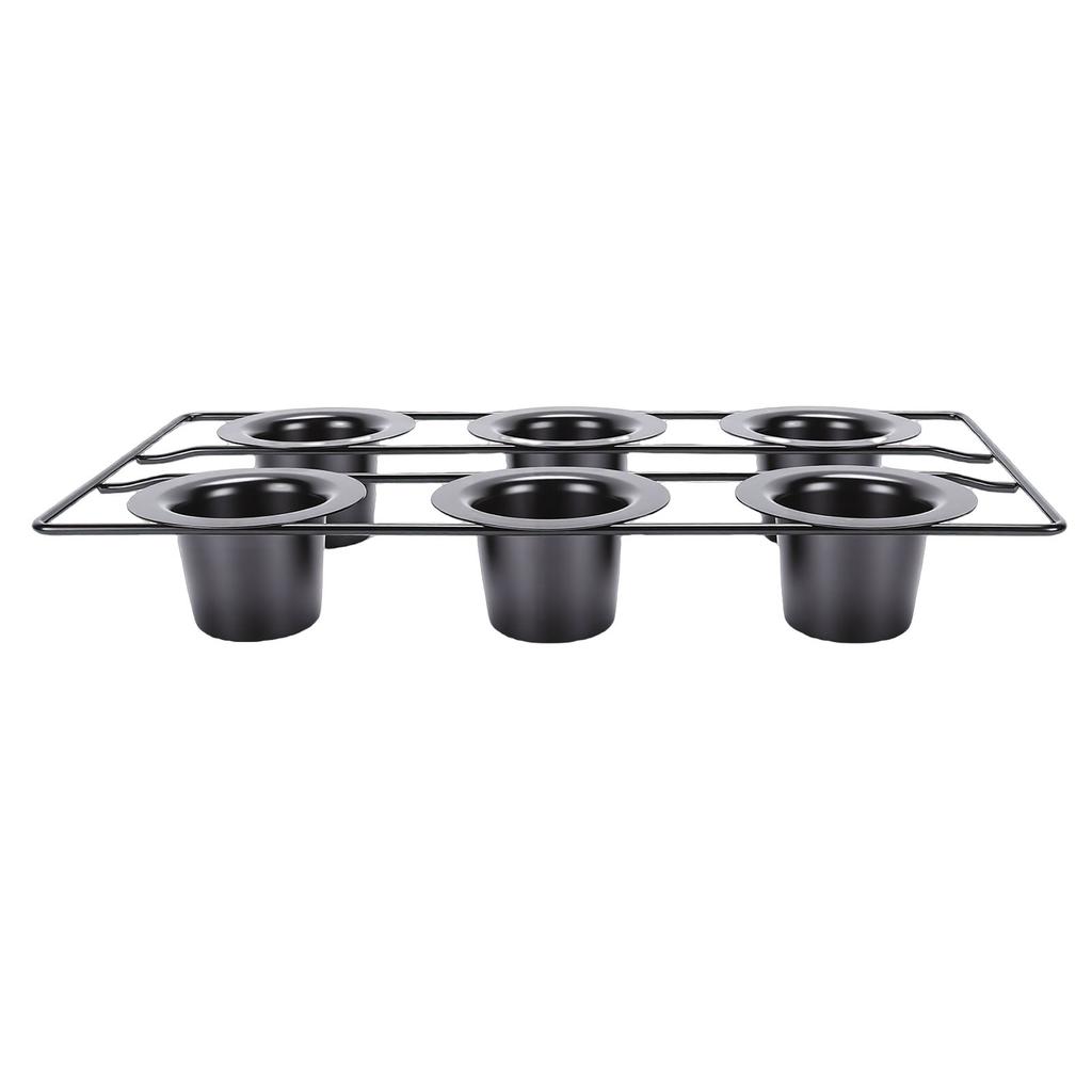 6 Cup Popover Pan for Baking Non Stick Sturdy Carbon Steel Bakeware Easy to Clean for Pudding Muffins Popovers