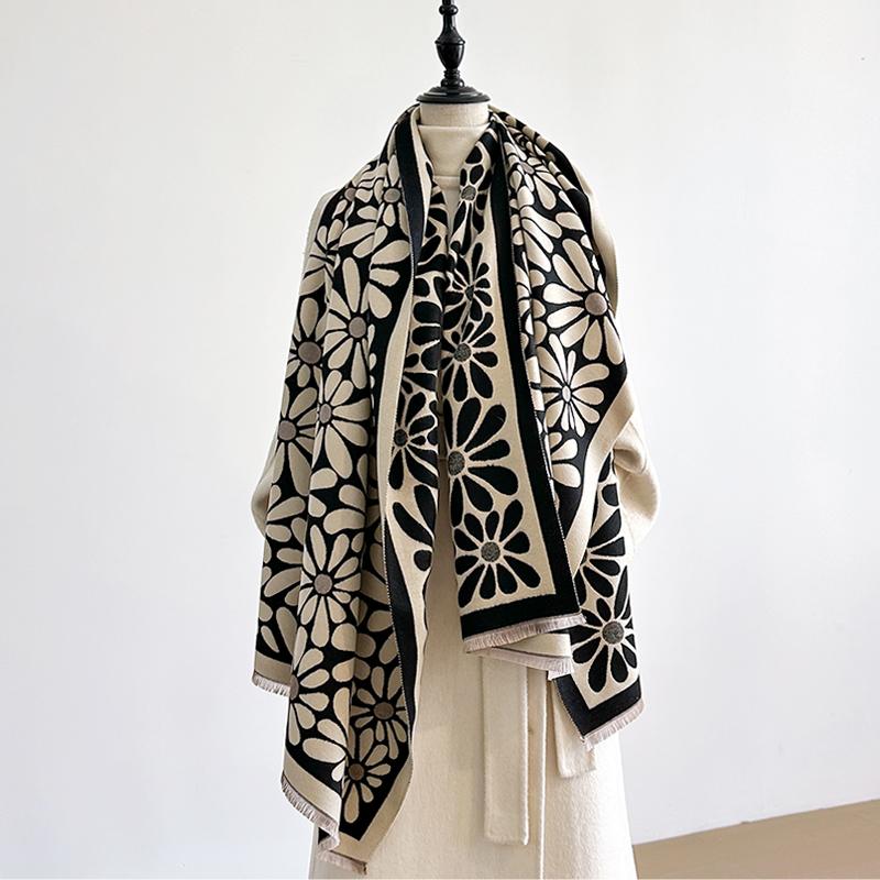 Winter Warm Cashmere Scarf for Women Luxury Pashmina Blanket Thick Shawl Wrap Neckerchief Fashion Bufanda Echarpe Poncho