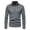 Spring Autumn Mens Half Zipper Pullover Sweatshirt Solid Color Casual Slim Fit Stand Collar Hoodie