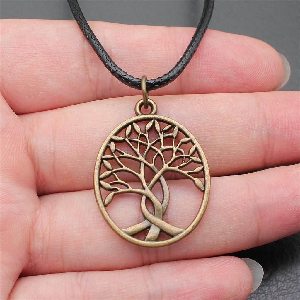 Tree of Life Nature Growth Pendant Antique Bronze Metal Daughter Choker Necklace Trendy Gift