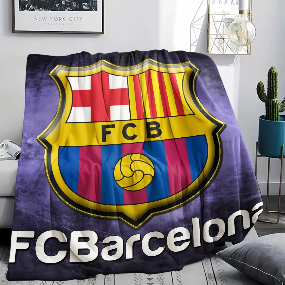 Barcelona team logo,pattern Flannel Blanket, High quality Comfortable for All Seasons, Home Decor, Warmth and Comfort, Perfect for Gifts.