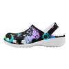 White EVA Clogs with Dark Rose Print, Lightweight Slip On Garden Shoes, Breathable Beach Sandals, Indoor Outdoor Slippers for Men Women