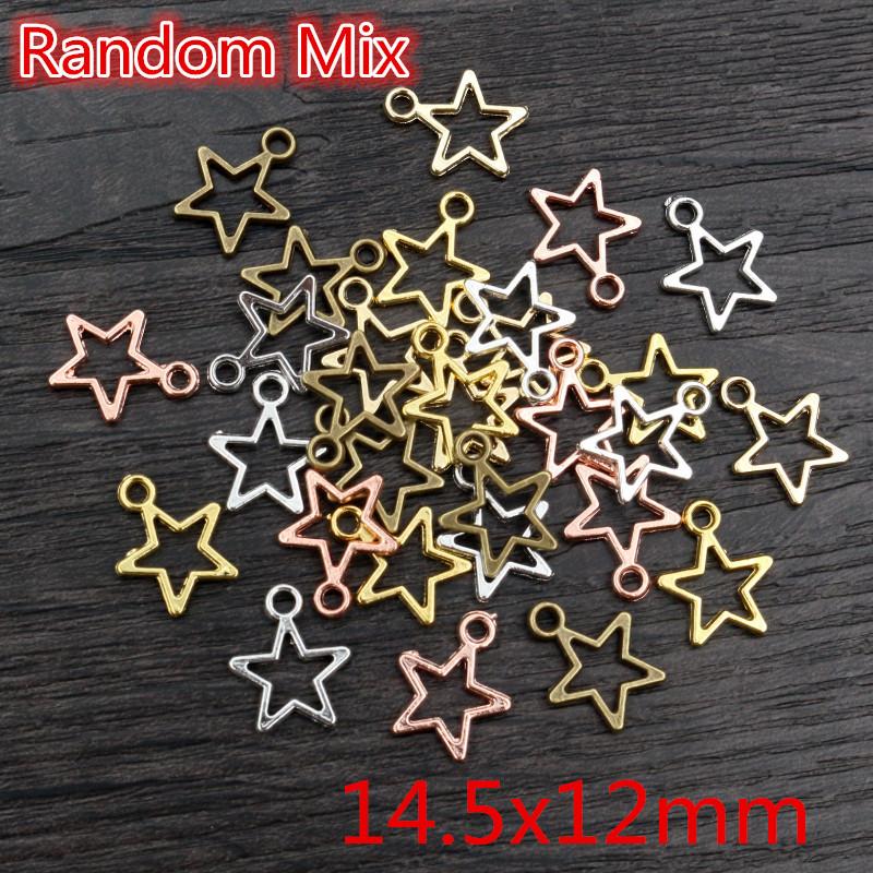 100pcs Charms Star Heart Pendants Antique Pendant fit,Vintage Tibetan Bronze Gold Silver color,DIY For Bracelet Necklace